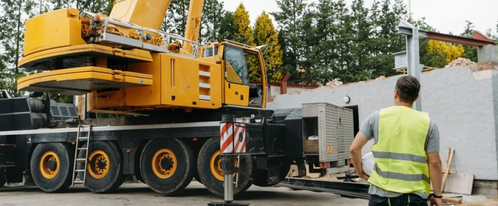 Comparatif entre un camion-grue auxiliaire et une grue mobile automotrice sur chantier, avec tableau des 8 critères de choix